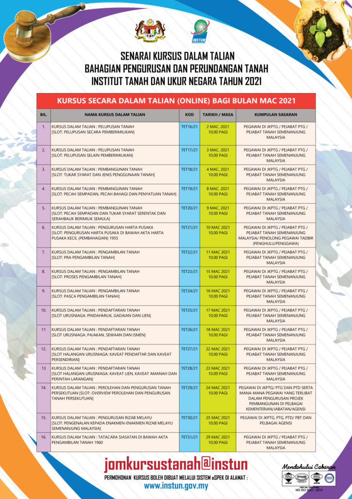 SENARAI KURSUS DALAM TALIAN BAHAGIAN PENGURUSAN DAN ...